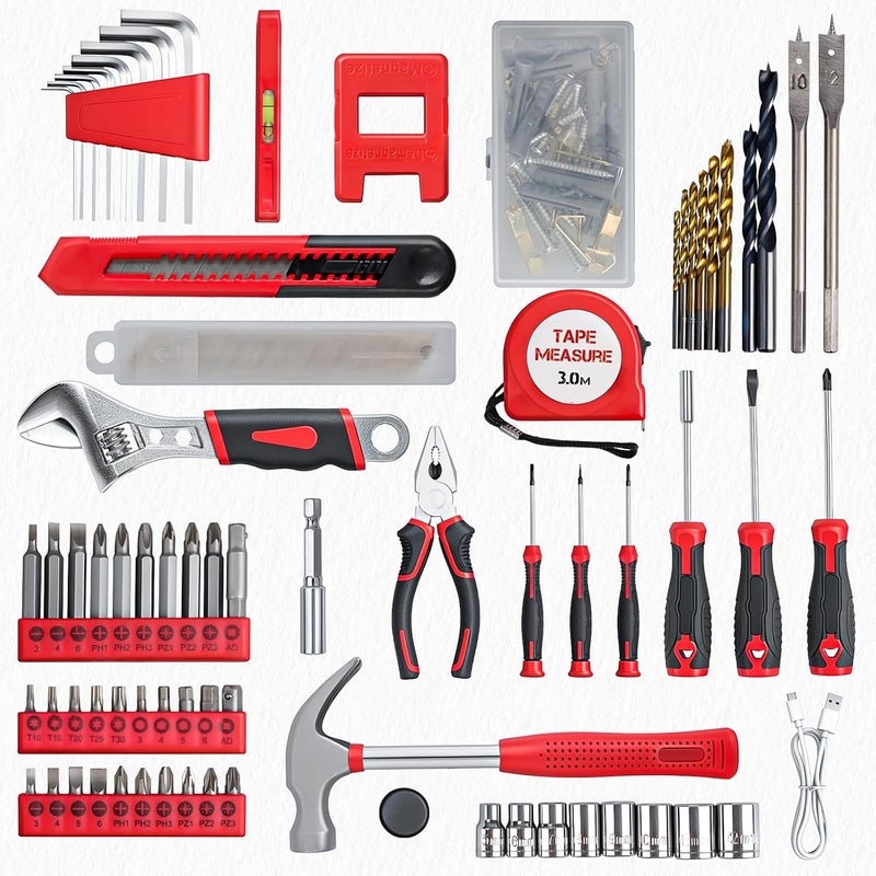 prekull Tool Set - 8V Cordless Drill Set, 132 Piece Home Tool Set With Hand Drill, Tool Kit for Women & Men, Perfect for Homeowner, Diyer, Handyman - Image 5